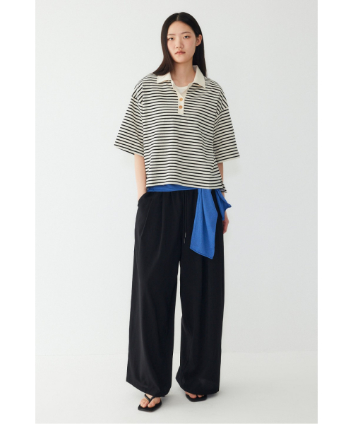 STUDIO TOMBOY(スタジオトムボーイ)の「ストライプセミクロップカラー半袖Tシャツ_アイボリー_9176322999(Tシャツ/カットソー・レディース・アイボリー・OS)」の3枚目の写真
