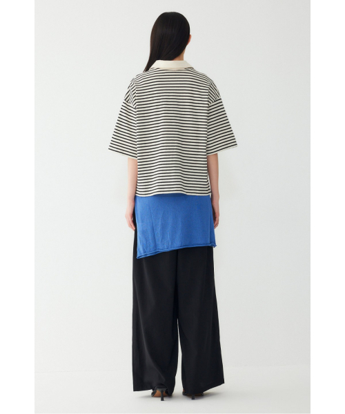 STUDIO TOMBOY(スタジオトムボーイ)の「ストライプセミクロップカラー半袖Tシャツ_アイボリー_9176322999(Tシャツ/カットソー・レディース・アイボリー・OS)」の4枚目の写真