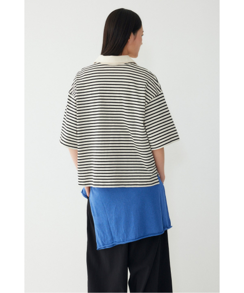 STUDIO TOMBOY(スタジオトムボーイ)の「ストライプセミクロップカラー半袖Tシャツ_アイボリー_9176322999(Tシャツ/カットソー・レディース・アイボリー・OS)」の6枚目の写真