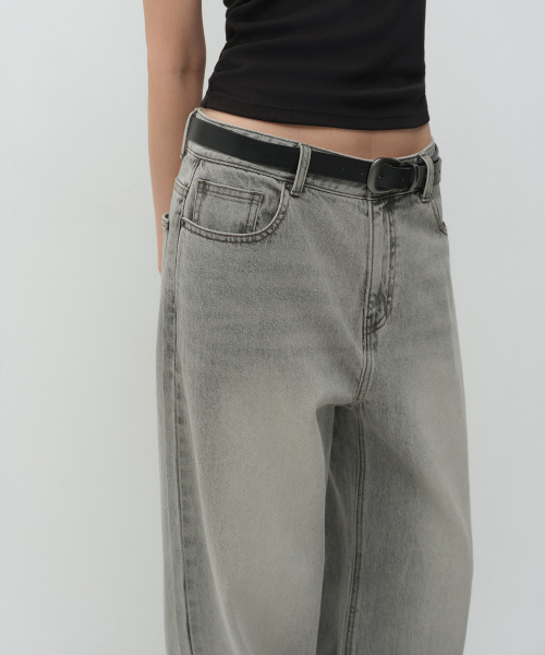 MUSINSA STANDARD WOMAN（ムシンサスタンダードウーマン）の「ウィメンズエッセンシャルエクストラワイドデニムパンツ[ラスティライトグレー]（デニムパンツ・レディース・その他・24/25/26/27/28/29/30）」の5枚目の写真