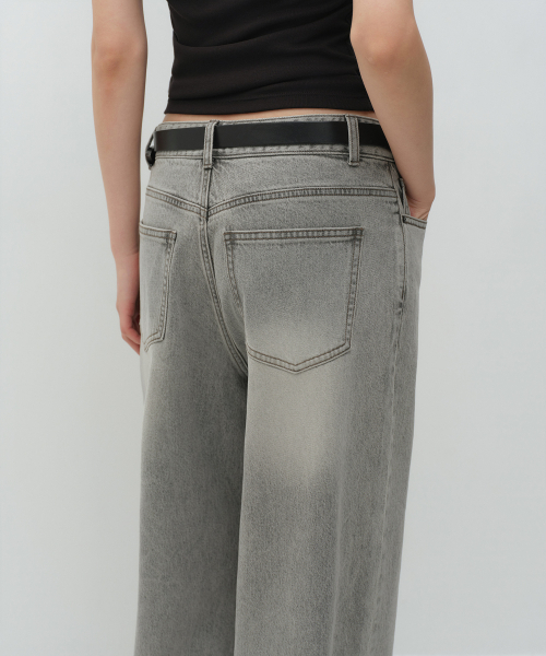 MUSINSA STANDARD WOMAN（ムシンサスタンダードウーマン）の「ウィメンズエッセンシャルエクストラワイドデニムパンツ[ラスティライトグレー]（デニムパンツ・レディース・その他・24/25/26/27/28/29/30）」の6枚目の写真