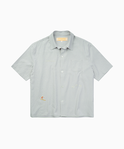 HELLO SUNRISE(ハローサンライズ)の「Surf Girl Check S/S Shirt_Grey(シャツ/ブラウス・レディース・ライトグレー・SMALL/LARGE/MEDIUM)」の1枚目の写真