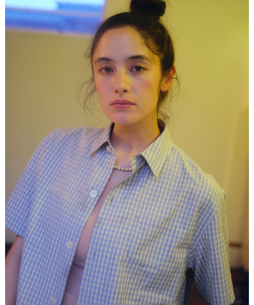 HELLO SUNRISE(ハローサンライズ)の「Surf Girl Check S/S Shirt_Grey(シャツ/ブラウス・レディース・ライトグレー・SMALL/LARGE/MEDIUM)」の3枚目の写真