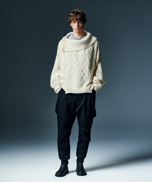 glamb(グラム)の「Double Head Pullover Knit / ダブルヘッドプルオーバーニット(ニット/セーター・メンズ・ブラック/ホワイト/レッド・M/L)」の19枚目の写真