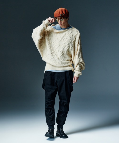 glamb(グラム)の「Double Head Pullover Knit / ダブルヘッドプルオーバーニット(ニット/セーター・メンズ・ブラック/ホワイト/レッド・M/L)」の21枚目の写真