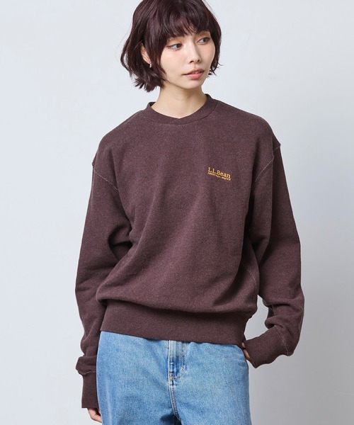 L.L.Bean(エルエルビーン)の「【JAPAN EDITION】スミスフィールド・クルーネック・スウェットシャツ(スウェット・レディース・アイボリー/ネイビー/グレー系/ブラウン・MEDIUM)」の1枚目の写真