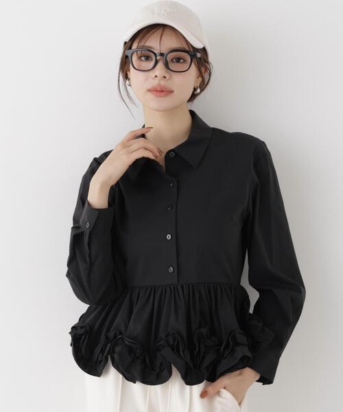 PROPORTION BODY DRESSING(プロポーションボディドレッシング)の「<a>ペプラムフリルブラウス / 1216210902(シャツ/ブラウス・レディース・ブルー/ホワイト/ブラック・FREE)」の4枚目の写真