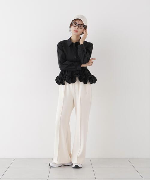 PROPORTION BODY DRESSING(プロポーションボディドレッシング)の「<a>ペプラムフリルブラウス / 1216210902(シャツ/ブラウス・レディース・ブルー/ホワイト/ブラック・FREE)」の7枚目の写真