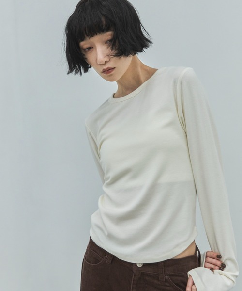 feepur(フェピュール)の「フライスコンパクトロンT(Tシャツ/カットソー・レディース・グレー/ブラック/アイボリー・MEDIUM)」の12枚目の写真
