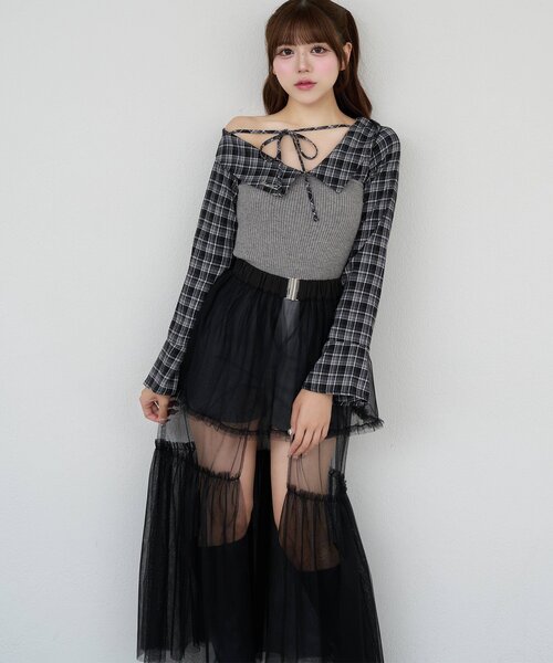 Belle Charme（ベルシャルム）の「【Belle Charme】2way Skirt Belt Short Pants（その他パンツ・レディース・チャコールグレー/ブラック/ブラウン・FREE）」の4枚目の写真
