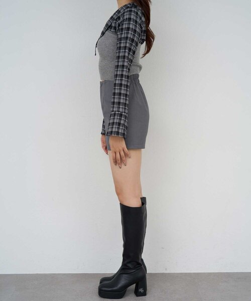 Belle Charme（ベルシャルム）の「【Belle Charme】2way Skirt Belt Short Pants（その他パンツ・レディース・チャコールグレー/ブラック/ブラウン・FREE）」の10枚目の写真