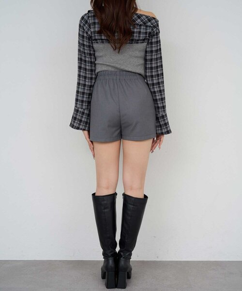 Belle Charme（ベルシャルム）の「【Belle Charme】2way Skirt Belt Short Pants（その他パンツ・レディース・チャコールグレー/ブラック/ブラウン・FREE）」の11枚目の写真