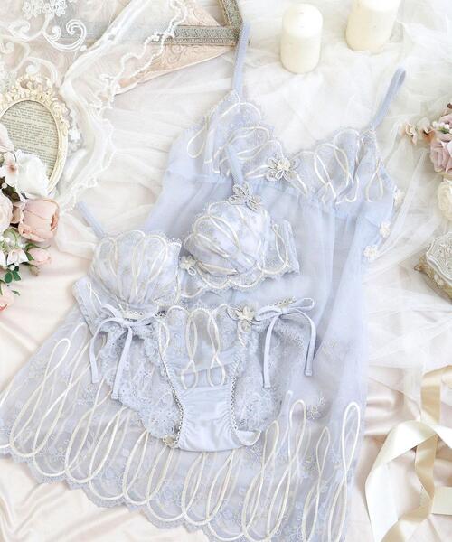 Risa Magli（リサマリ）の「ティターニア ブラジャー （D－F） ＜N Make Type＞（ブラジャー・レディース・ダークグレー/ブルー/ベビーピンク・F75/F70/F65/E75/E70/E65/D75/D65/D70）」の10枚目の写真