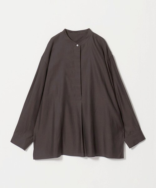 BEAUTY&YOUTH UNITED ARROWS(ビューティーアンドユースユナイテッドアローズ)の「キュプラコットン スキッパー ブラウス(シャツ/ブラウス・レディース・ライトブルー/ホワイト/ダークブラウン・FREE)」の3枚目の写真
