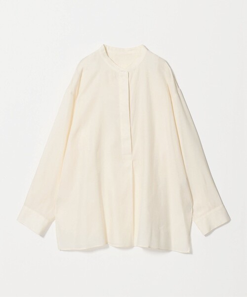 BEAUTY&YOUTH UNITED ARROWS(ビューティーアンドユースユナイテッドアローズ)の「キュプラコットン スキッパー ブラウス(シャツ/ブラウス・レディース・ライトブルー/ホワイト/ダークブラウン・FREE)」の2枚目の写真