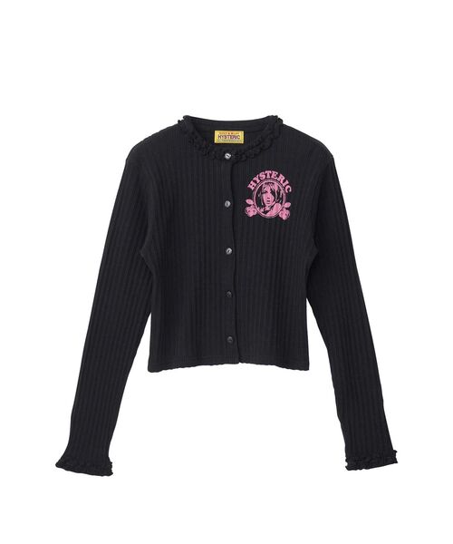 HYSTERIC GLAMOUR（ヒステリックグラマー）の「CHERRY ADDICTION カーディガン（カーディガン/ボレロ・レディース・ブルー/パープル/ブラック・FREE）」の2枚目の写真