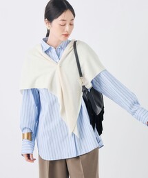 ウォッシャブルカシミヤ混三角ストール