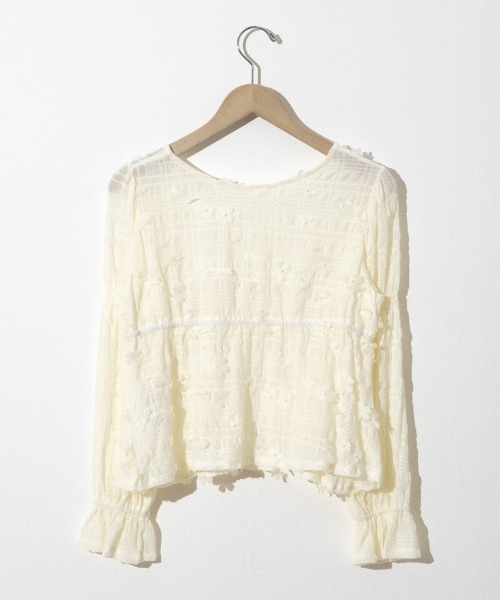 flower（フラワー）の「ロマンスフラワーブラウス（シャツ/ブラウス・レディース・アイボリー/ブラウン・FREE）」の7枚目の写真