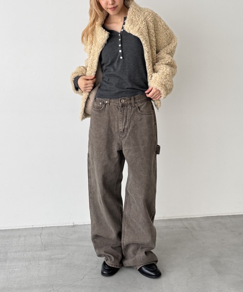 CANAL JEAN(キャナルジーン)の「El mar シルク混スキッパーニット(ニット/セーター・レディース・ブラウン/チャコールグレー/ピンク・ONE SIZE)」の9枚目の写真