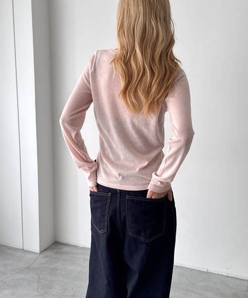 CANAL JEAN(キャナルジーン)の「El mar シルク混スキッパーニット(ニット/セーター・レディース・ブラウン/チャコールグレー/ピンク・ONE SIZE)」の15枚目の写真