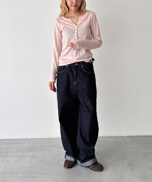 CANAL JEAN(キャナルジーン)の「El mar シルク混スキッパーニット(ニット/セーター・レディース・ブラウン/チャコールグレー/ピンク・ONE SIZE)」の16枚目の写真