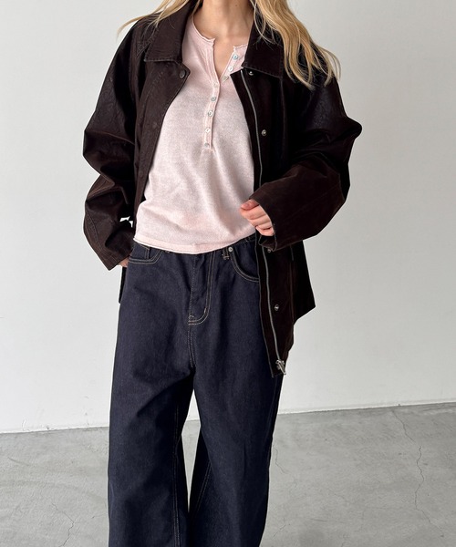 CANAL JEAN(キャナルジーン)の「El mar シルク混スキッパーニット(ニット/セーター・レディース・ブラウン/チャコールグレー/ピンク・ONE SIZE)」の17枚目の写真
