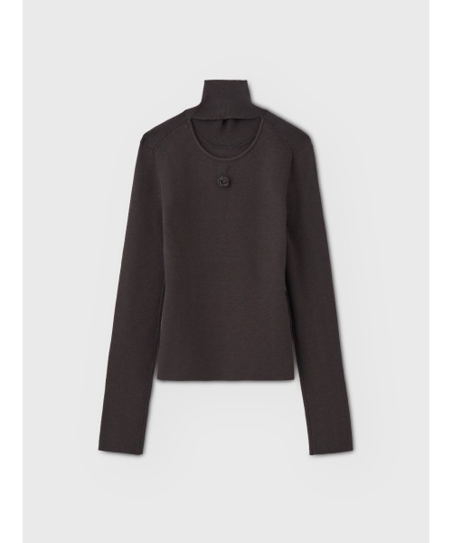 EIMY ISTOIRE(エイミーイストワール)の「ROSE HIGH NECK KNIT TOPS(ニット/セーター・レディース・チャコールグレー/レッド/ブラック/アイボリー・FREE)」の17枚目の写真