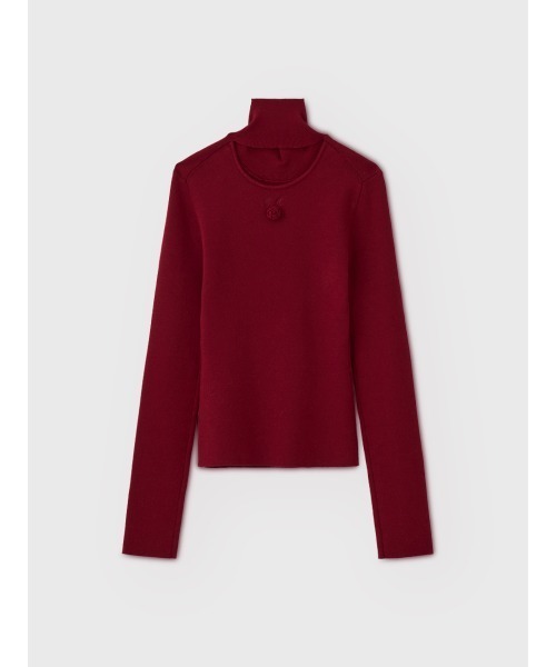 EIMY ISTOIRE(エイミーイストワール)の「ROSE HIGH NECK KNIT TOPS(ニット/セーター・レディース・チャコールグレー/レッド/ブラック/アイボリー・FREE)」の15枚目の写真