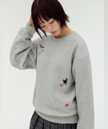 PAINT FRIENDS 刺繍スウェットTシャツ AMM1411（メランジ）