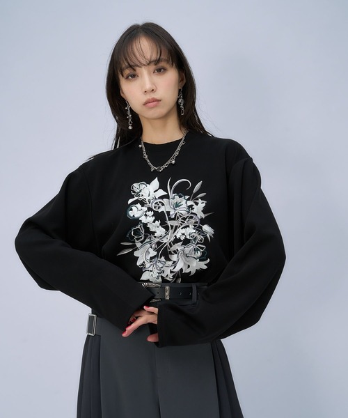 HARE(ハレ)の「フラワーシシュウカットソー(HARE)(Tシャツ/カットソー・レディース・ブラック/ホワイト・FREE)」の19枚目の写真