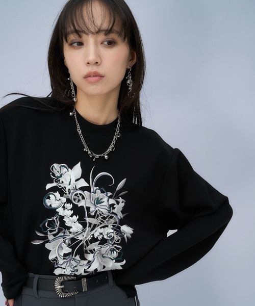 HARE(ハレ)の「フラワーシシュウカットソー(HARE)(Tシャツ/カットソー・レディース・ブラック/ホワイト・FREE)」の22枚目の写真