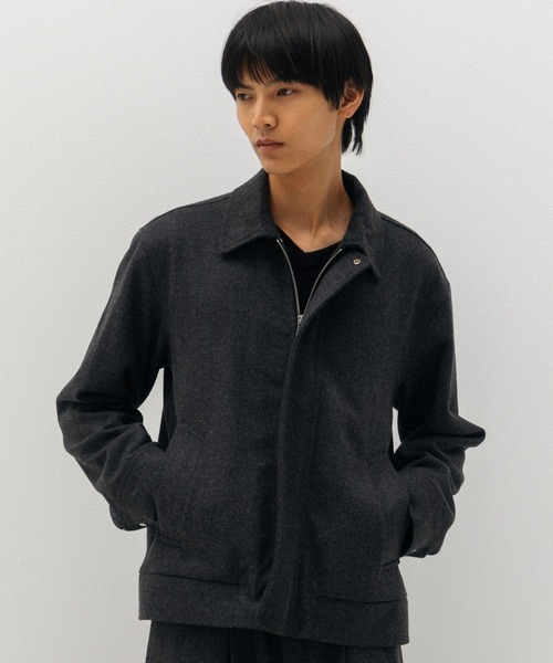LURAKU（ルラク）の「【LURAKU】Wool Zip Blouson / ウールジップブルゾン｜SETUP対応（ブルゾン・メンズ・ブラウン/ブラック・SMALL/LARGE/MEDIUM）」の2枚目の写真