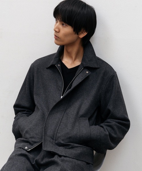 LURAKU（ルラク）の「【LURAKU】Wool Zip Blouson / ウールジップブルゾン｜SETUP対応（ブルゾン・メンズ・ブラウン/ブラック・SMALL/LARGE/MEDIUM）」の19枚目の写真