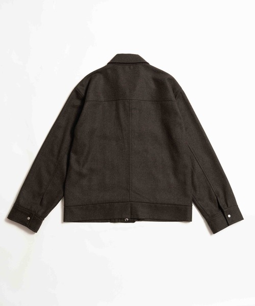 LURAKU（ルラク）の「【LURAKU】Wool Zip Blouson / ウールジップブルゾン｜SETUP対応（ブルゾン・メンズ・ブラウン/ブラック・SMALL/LARGE/MEDIUM）」の3枚目の写真