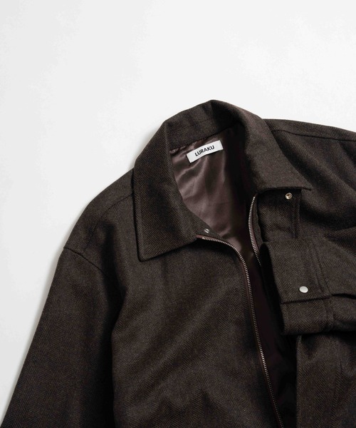 LURAKU（ルラク）の「【LURAKU】Wool Zip Blouson / ウールジップブルゾン｜SETUP対応（ブルゾン・メンズ・ブラウン/ブラック・SMALL/LARGE/MEDIUM）」の8枚目の写真