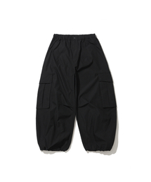 Ripstop Snap Cargo Balloon Pants - Black