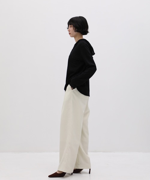 PUBLIC TOKYO(パブリックトウキョウ)の「【26年秋の新作】ニドムツイルワイドパンツ(その他パンツ・レディース・ダークグレー/アイボリー・2/1)」の6枚目の写真