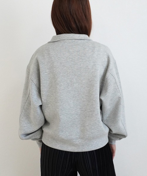 SELECT LEVERY(セレクトリベリー)の「パフダンボールハーフジッププルオーバー(スウェット・レディース・ブラウン/アイボリー/ブラック/グレー・LARGE/MEDIUM)」の18枚目の写真