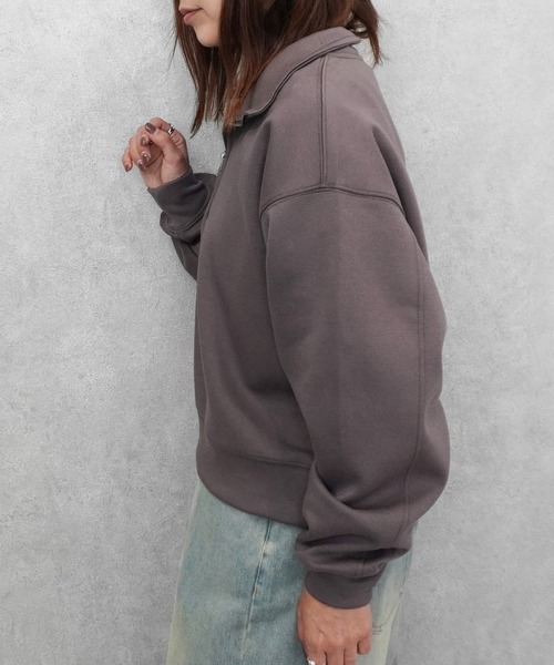 SELECT LEVERY(セレクトリベリー)の「パフダンボールハーフジッププルオーバー(スウェット・レディース・ブラウン/アイボリー/ブラック/グレー・LARGE/MEDIUM)」の11枚目の写真
