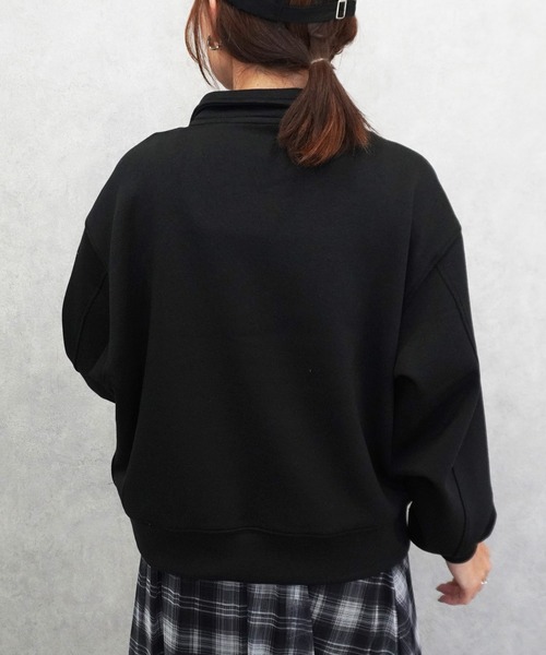 SELECT LEVERY(セレクトリベリー)の「パフダンボールハーフジッププルオーバー(スウェット・レディース・ブラウン/アイボリー/ブラック/グレー・LARGE/MEDIUM)」の5枚目の写真