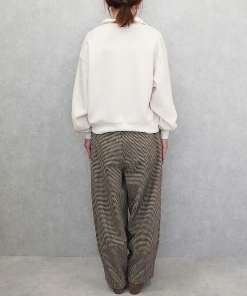 SELECT LEVERY(セレクトリベリー)の「パフダンボールハーフジッププルオーバー(スウェット・レディース・ブラウン/アイボリー/ブラック/グレー・LARGE/MEDIUM)」の8枚目の写真