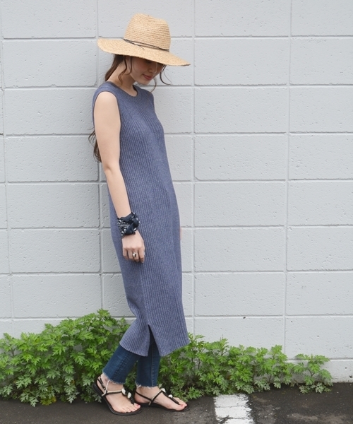 SHIPS for women（シップスフォーウィメン）の「コットンリブロングワンピース◇（ワンピース・レディース・ブラック/ネイビー・ONE SIZE）」の3枚目の写真