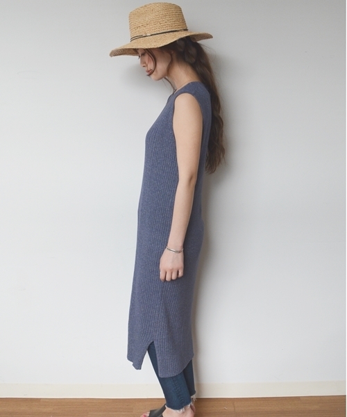 SHIPS for women（シップスフォーウィメン）の「コットンリブロングワンピース◇（ワンピース・レディース・ブラック/ネイビー・ONE SIZE）」の6枚目の写真