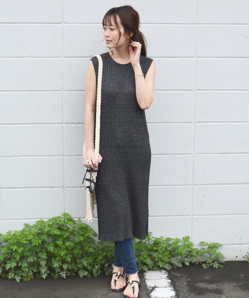 SHIPS for women（シップスフォーウィメン）の「コットンリブロングワンピース◇（ワンピース・レディース・ブラック/ネイビー・ONE SIZE）」の19枚目の写真