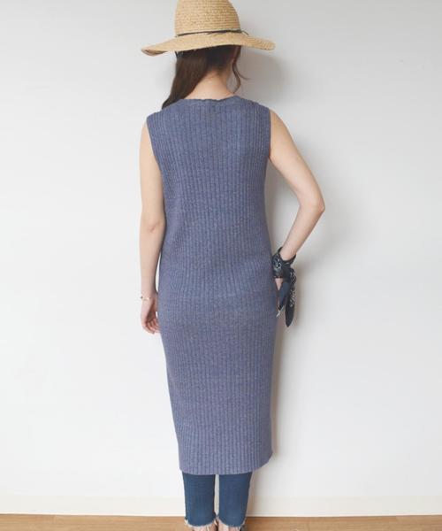 SHIPS for women（シップスフォーウィメン）の「コットンリブロングワンピース◇（ワンピース・レディース・ブラック/ネイビー・ONE SIZE）」の11枚目の写真