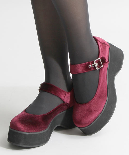 WEGO（ウィゴー）の「WEGO/厚底パンプス（パンプス・レディース・ブラック/ワイン/ブラック系その他/ホワイト・LARGE/MEDIUM）」の4枚目の写真