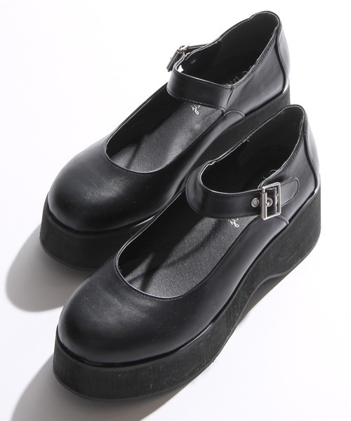 WEGO（ウィゴー）の「WEGO/厚底パンプス（パンプス・レディース・ブラック/ワイン/ブラック系その他/ホワイト・LARGE/MEDIUM）」の5枚目の写真