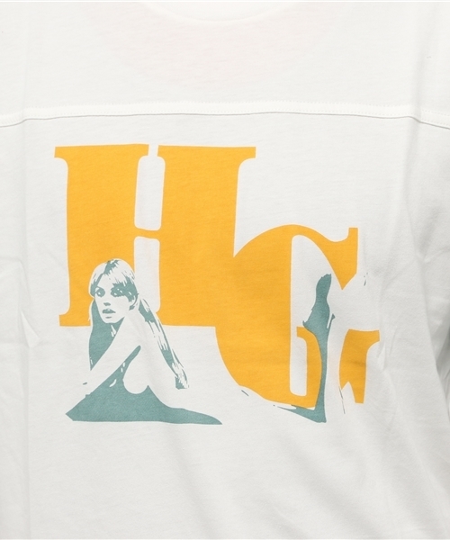 HYSTERIC GLAMOUR（ヒステリックグラマー）の「LAY DOWN GIRL 七分袖T-SH（Tシャツ/カットソー・メンズ・ホワイト/マルチ/トップグレー・LARGE/MEDIUM/SMALL）」の7枚目の写真