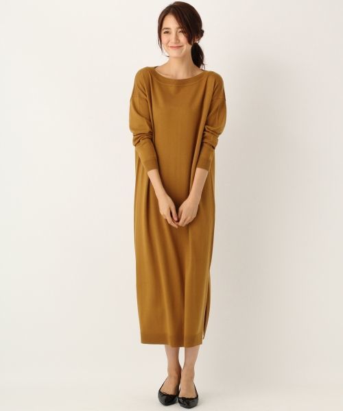 A part by（アパートバイ）の「12GAcWボートネックマキシワンピース 730364 （ワンピース・レディース・キャメル/グレー/ブラック・FREE）」の3枚目の写真