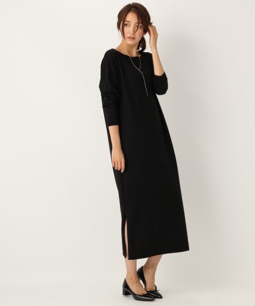 A part by（アパートバイ）の「12GAcWボートネックマキシワンピース 730364 （ワンピース・レディース・キャメル/グレー/ブラック・FREE）」の2枚目の写真